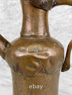 Antique Primitive Turkish Copper Watering Can Pitcher Ewer