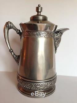 Antique Quadruple Plate WILCOX Silver Plate Co. # 387 Water Pitcher Coffee Pot