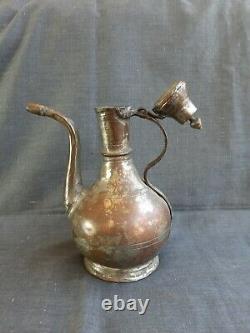 Antique Rare Ottoman Turkish Handmade Copper Pitcher -Water Jug Ibrik