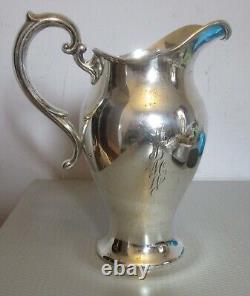Antique Reed & Barton STERLING SILVER WATER PITCHER #315 tall 9 mono 529g