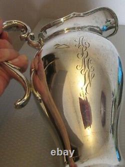 Antique Reed & Barton STERLING SILVER WATER PITCHER #315 tall 9 mono 529g