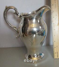 Antique Reed & Barton STERLING SILVER WATER PITCHER #315 tall 9 mono 529g