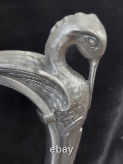Antique Reed & Barton Swan Handle Silver Plate Ornate Water Pitcher Jug