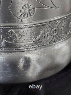 Antique Reed & Barton Swan Handle Silver Plate Ornate Water Pitcher Jug