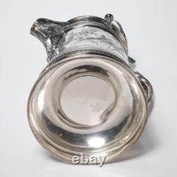 Antique Reed and Barton Large Silver Plated Ceramic Lidded Pitcher Jug 19thC 14