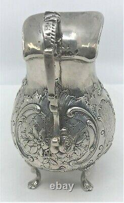 Antique Repousse Sterling Silver Water Pitcher Cherubs Angels hallmarked ornate