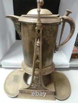 Antique Rogers Smith Co. Quadruple Plate Silver Tilting Water Pitcher