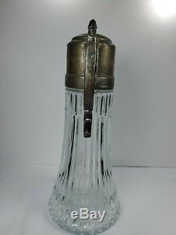 Antique Silver Italy EP Zinc 14in Wine Claret / Water Pitcher with patina