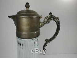 Antique Silver Italy EP Zinc 14in Wine Claret / Water Pitcher with patina
