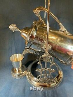 Antique Silver Plate SOUTHINGTON Tilting Pitcher Water Coffee Ornate 1890 c770