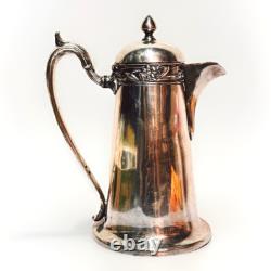 Antique Silver Plated Daffodil Hot Water Pitcher Jug Coffee Pot England (t.)