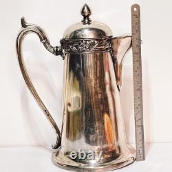 Antique Silver Plated Daffodil Hot Water Pitcher Jug Coffee Pot England (t.)