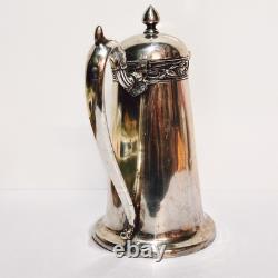 Antique Silver Plated Daffodil Hot Water Pitcher Jug Coffee Pot England (t.)
