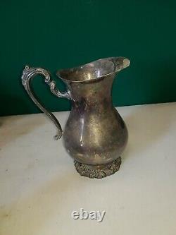 Antique Silver Plated Ice Water Pitcher Jug