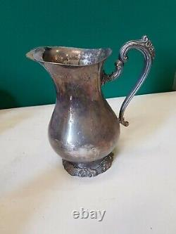 Antique Silver Plated Ice Water Pitcher Jug