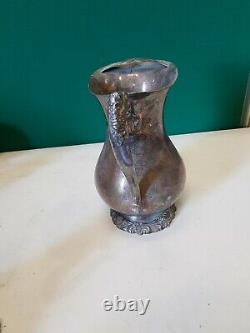 Antique Silver Plated Ice Water Pitcher Jug