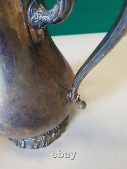 Antique Silver Plated Ice Water Pitcher Jug