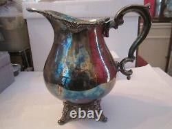Antique Silver Plated Water Pitcher English Silver Manufacturing Corp 9 1/2