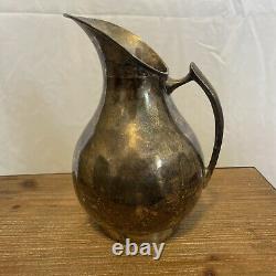 Antique Silver Water Pitcher 718g Marked Sterling (Eagle) CLS hecho en mexico