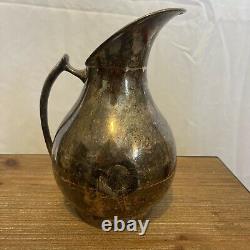 Antique Silver Water Pitcher 718g Marked Sterling (Eagle) CLS hecho en mexico
