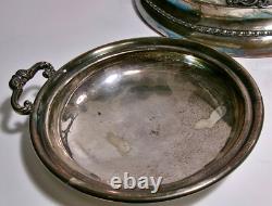 Antique Silverplate Monarch Silver Co. Tilting Water Pitcher Porcelain Insert