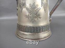 Antique Simpson Hall Miller Silver Plated Lined Water Pitcher Jug Gryphon Wings