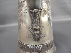 Antique Simpson Hall Miller Silver Plated Lined Water Pitcher Jug Gryphon Wings