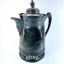 Antique Simpson Hall Miller Silver Plated Water Pitcher Jug. #387