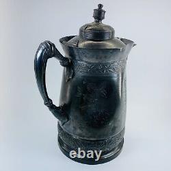 Antique Simpson Hall Miller Silver Plated Water Pitcher Jug. #387