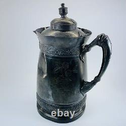 Antique Simpson Hall Miller Silver Plated Water Pitcher Jug. #387