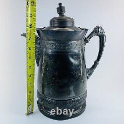 Antique Simpson Hall Miller Silver Plated Water Pitcher Jug. #387