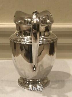 Antique Solid Sterling Silver Large Water Pitcher by Preisner 125. 3 1/4 Pints