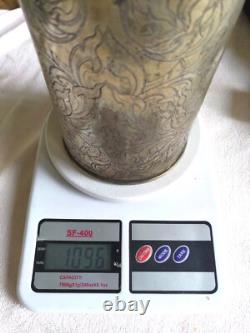 Antique Sterling Silver Water Jug Circa 1850 Hand Engraved Pitcher 1096g