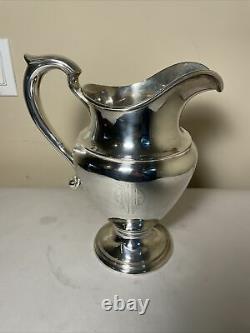 Antique Sterling Silver Water Pitcher- Engraved with H 710 g. 10.75 H