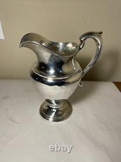 Antique Sterling Silver Water Pitcher- Engraved with H 710 g. 10.75 H