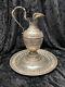 Antique Sterling Silver Water Pitcher Jug & Stand Repousse Hand-chaised 1077g