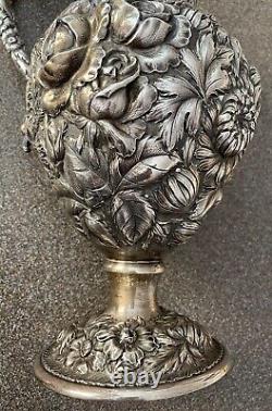 Antique Stieff Handwrought Repousse Rose Patt 314 Water Pitcher 1387.6 Grams