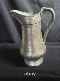 Antique Turkish Copper Water Pitcher Jug Handcrafted Circa 1890