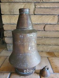Antique Turkish Copper Water Pitcher Jug withlid Handcrafted Metalware Hand Hammer
