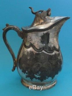 Antique Victorian Rogers Smith & Co. Plated Water Pitcher 9 H