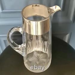 Antique Victorian Silver Collared Lemonade Jug Water Pitcher James Dixon 1897