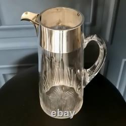 Antique Victorian Silver Collared Lemonade Jug Water Pitcher James Dixon 1897