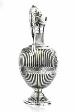 Antique Victorian Sterling silver claret jug/ water pitcher by Martin, Hall & Co