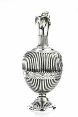 Antique Victorian Sterling silver claret jug/ water pitcher by Martin, Hall & Co