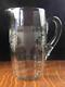 Antique Vintage Fostoria Melrose Etched Clear Glass Water Pitcher Iced Tea Jug