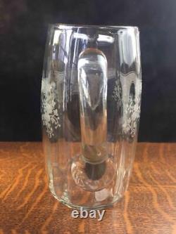 Antique Vintage Fostoria Melrose Etched Clear Glass Water Pitcher Iced Tea Jug