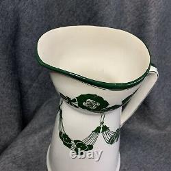 Antique Vintage Royal Doulton Art Nouveau Tall Water Jug Pitcher Vase creamgreen