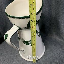 Antique Vintage Royal Doulton Art Nouveau Tall Water Jug Pitcher Vase creamgreen