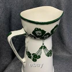 Antique Vintage Royal Doulton Art Nouveau Tall Water Jug Pitcher Vase creamgreen