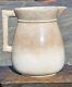 Antique White Farmhouse Stained Homer Laughlin Ironstone Porcelain Water Pitcher